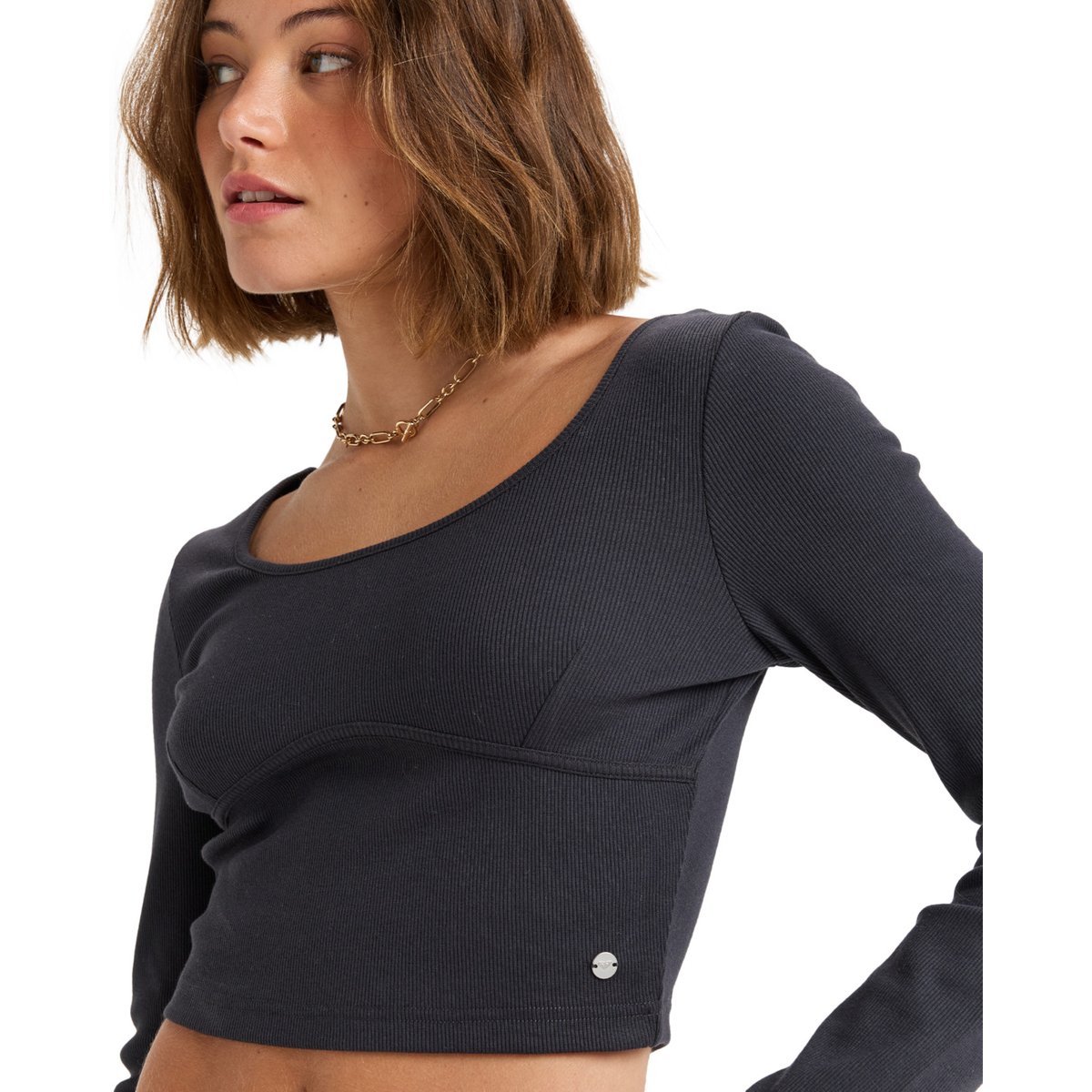 Crop top à manches longues PRETTY PLEASE. noir phantom, ROXY