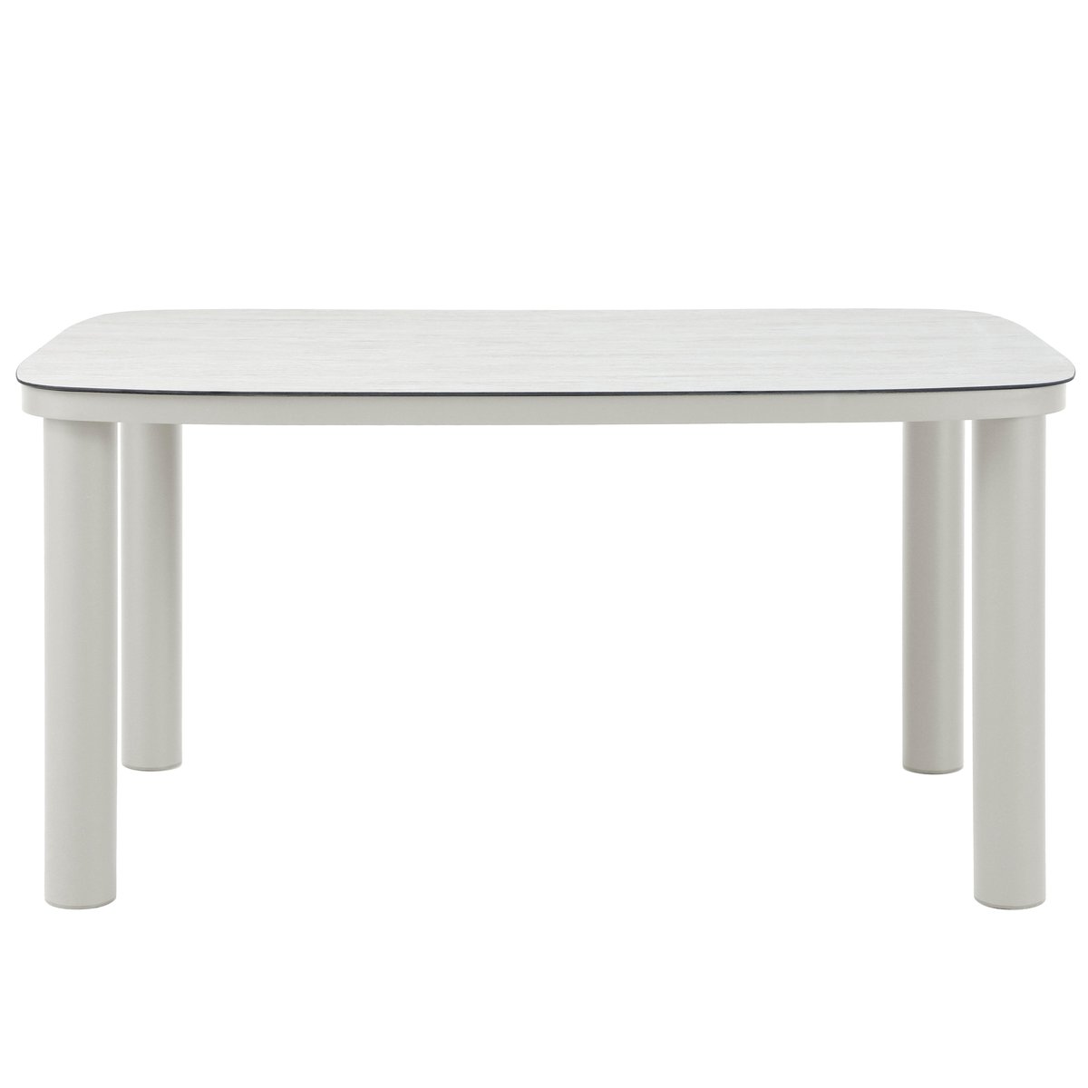Table de jardin structure en aluminium 6 personnes 150x90 cm, NOCERA beige, OVIALA