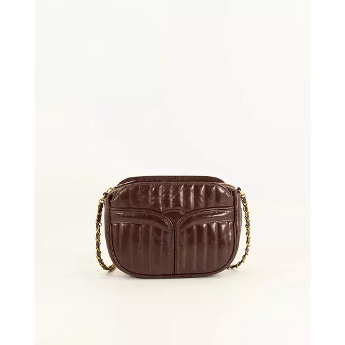 Sac à bandoulière en cuir matelassé, DIVINE marron, SESSUN