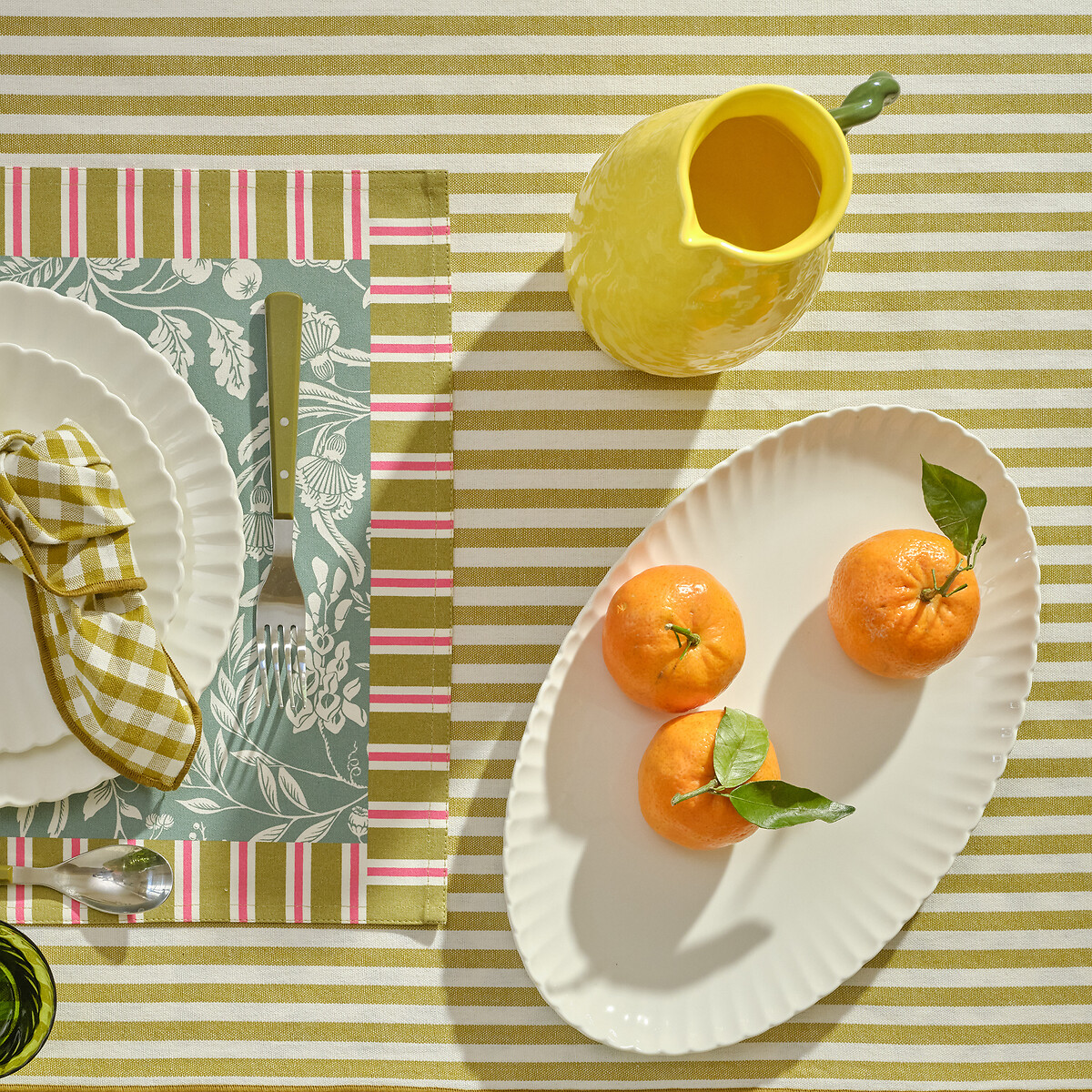 Plat en porcelaine, YLAN blanc, LA REDOUTE INTERIEURS