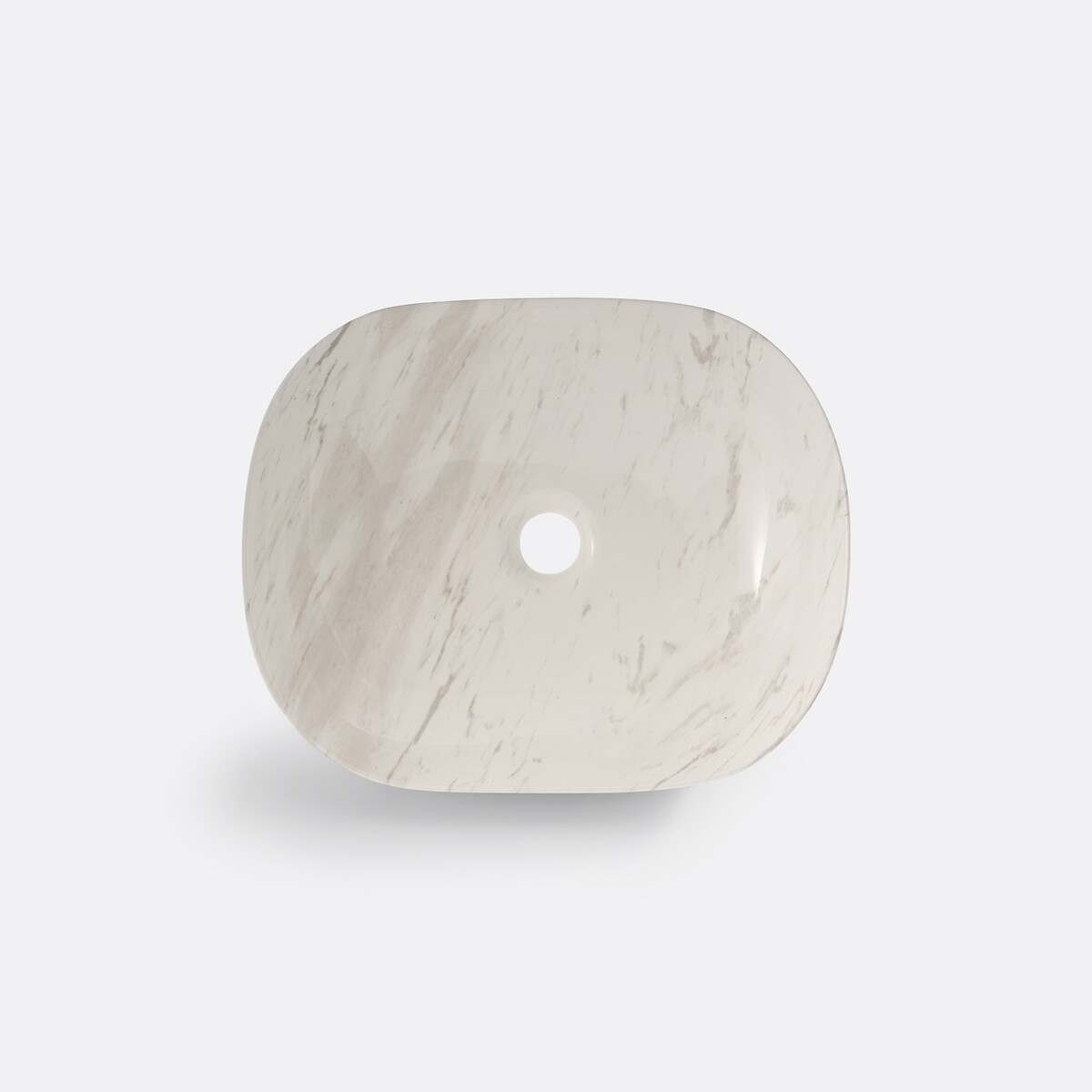 Vasque ovale céramique effet marbre, Mabel blanc/gris imprimé, LA REDOUTE INTERIEURS