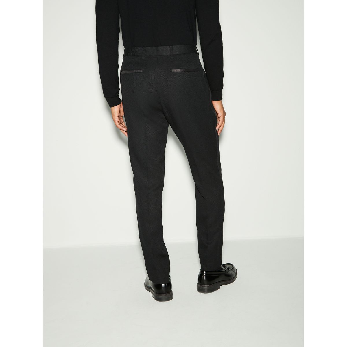 Pantalon de smoking texturé avec bande noir, NEXT