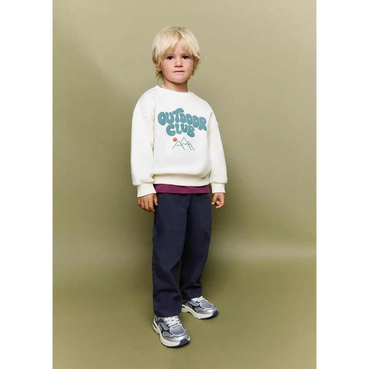Sweat-shirt coton imprimé vert d´eau, MANGO BABY