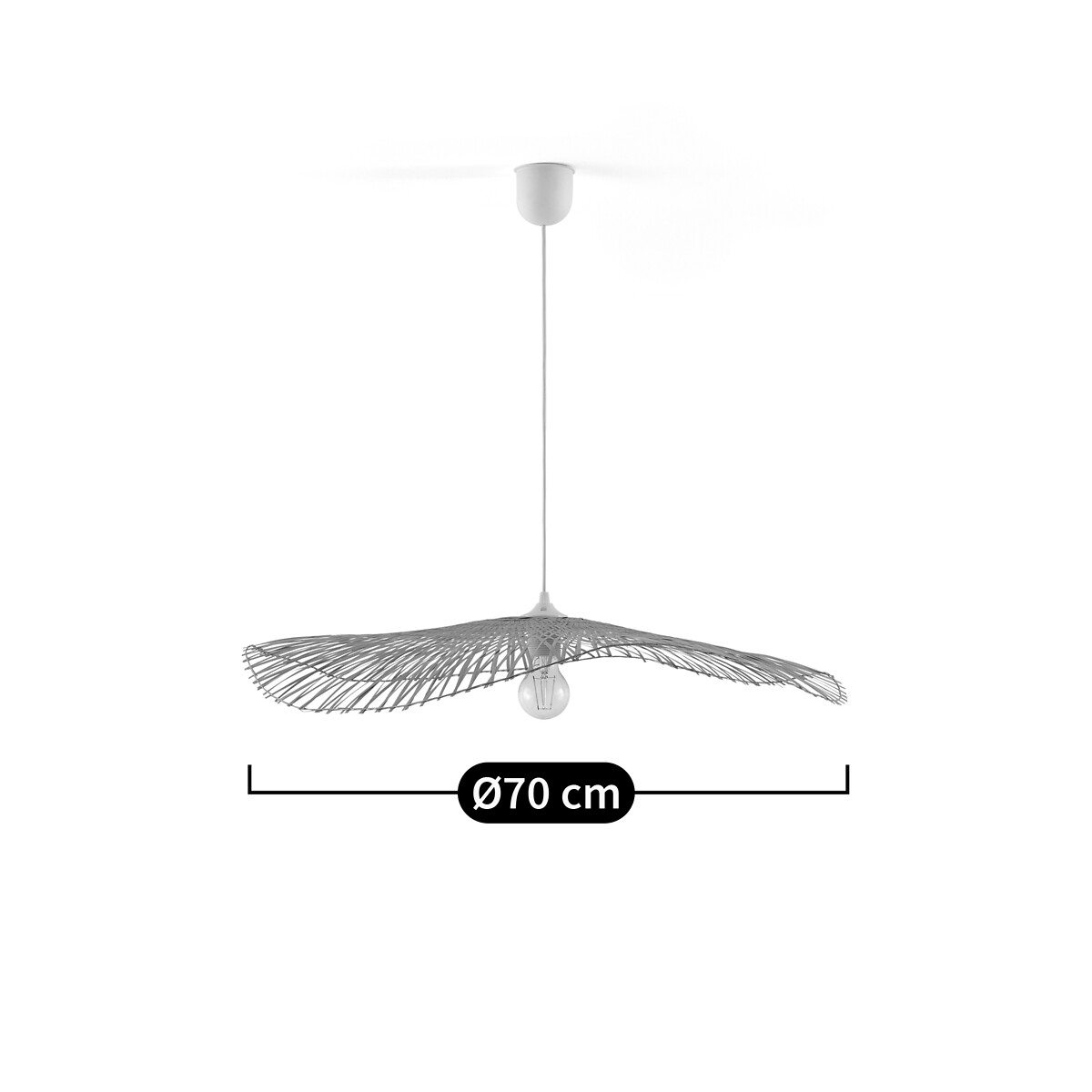 Lámpara de techo de bambú aéreo Ø70 cm, Ezia natural, LA REDOUTE INTERIEURS