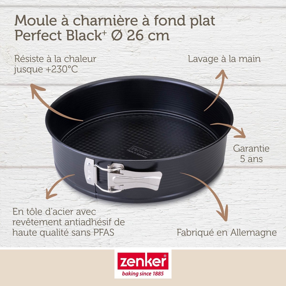 Moule à manqué à charnière 28 cm PERFECTBACK+ noir, ZENKER