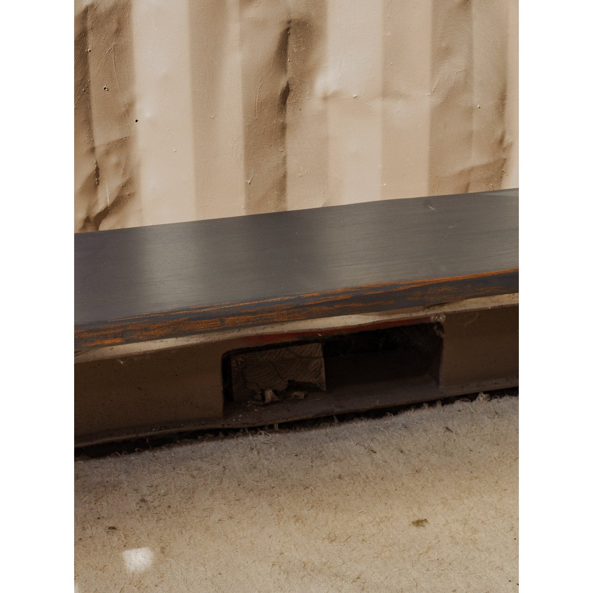 Banc en bois gris Antoine N°413 - Bon état gris, DEBONGOUT
