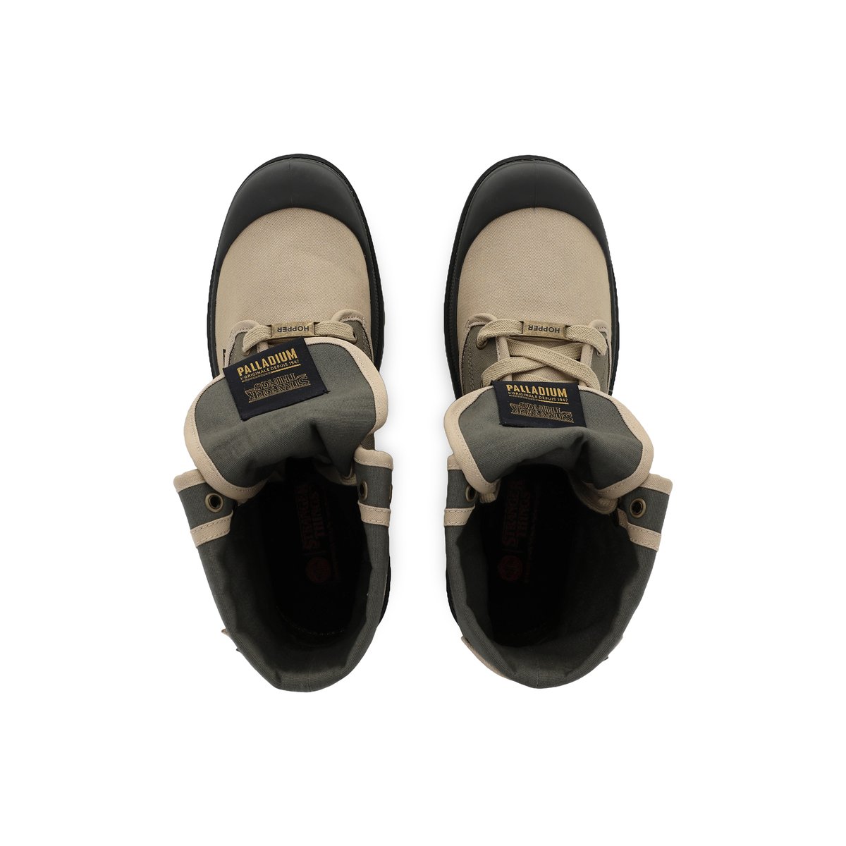 Baskets montantes en coton BAGGY HAWKINS POLICE vert-dusky green, PALLADIUM