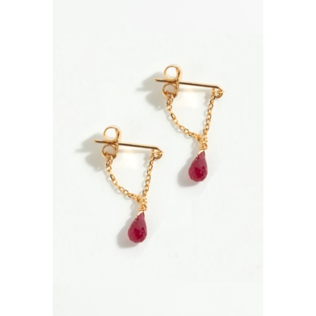 Boucle d'oreille Mia - Or 750‰ - Saphir rose foncé argent / tanzanite, YAY PARIS