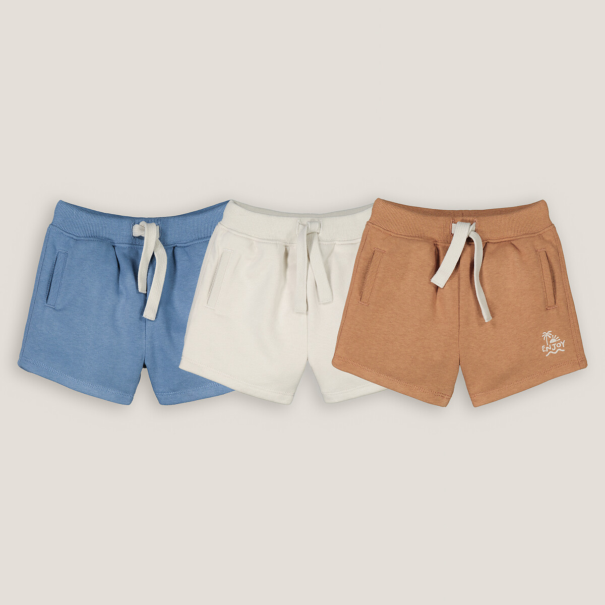 Lot de 3 shorts en molleton multicolore, LA REDOUTE COLLECTIONS
