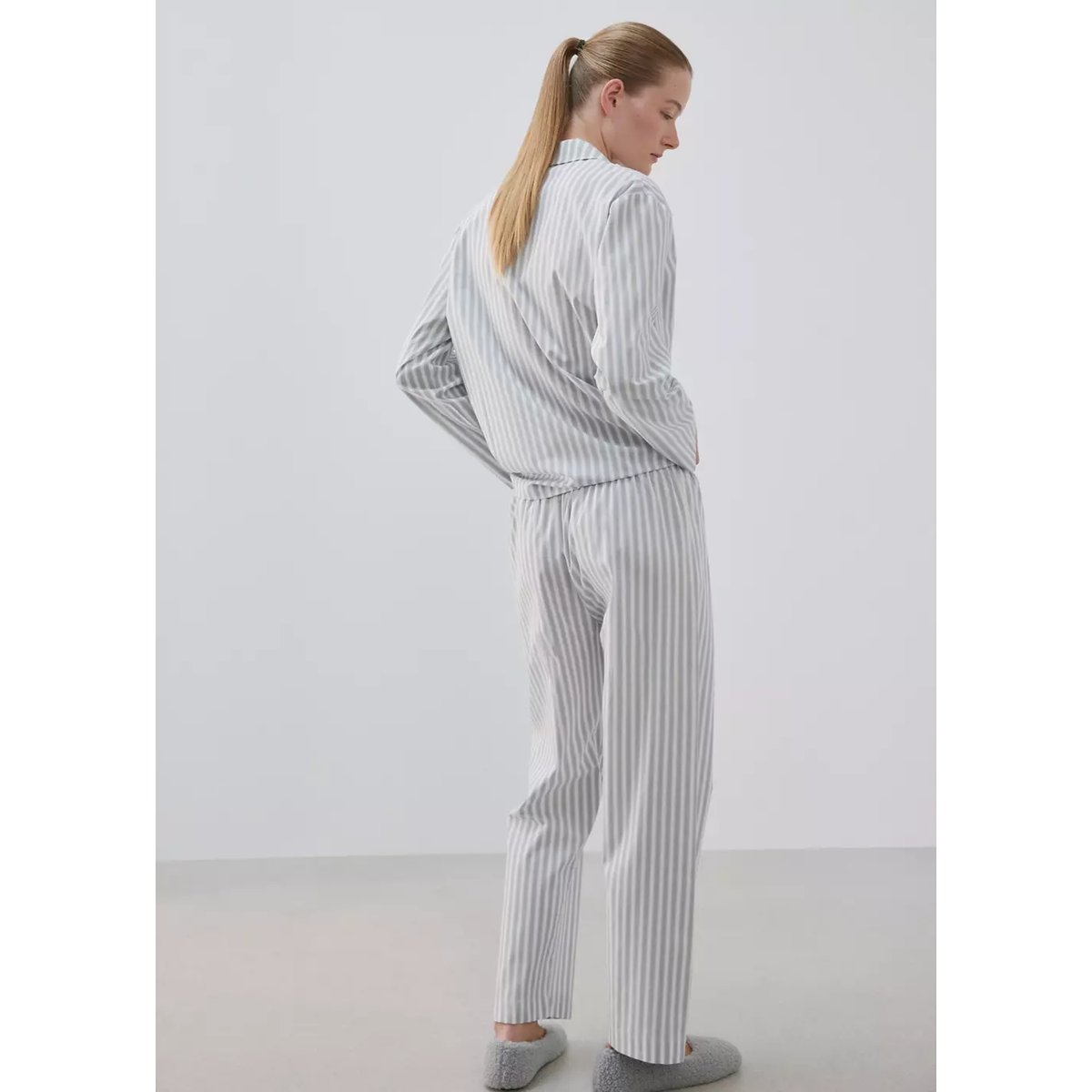 Chemise coton rayures bleu, MANGO