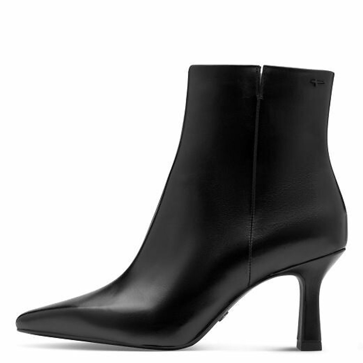 Bottines pointues en cuir noir, TAMARIS