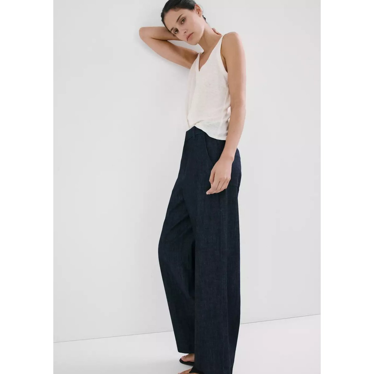 Jean large taille normale bleu, MANGO
