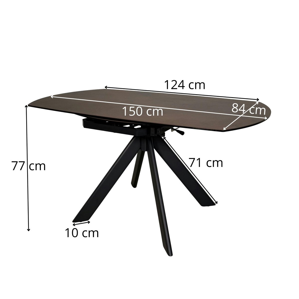 Table modulable en céramique 150 cm LOMBARDIE anthracite, PIER IMPORT