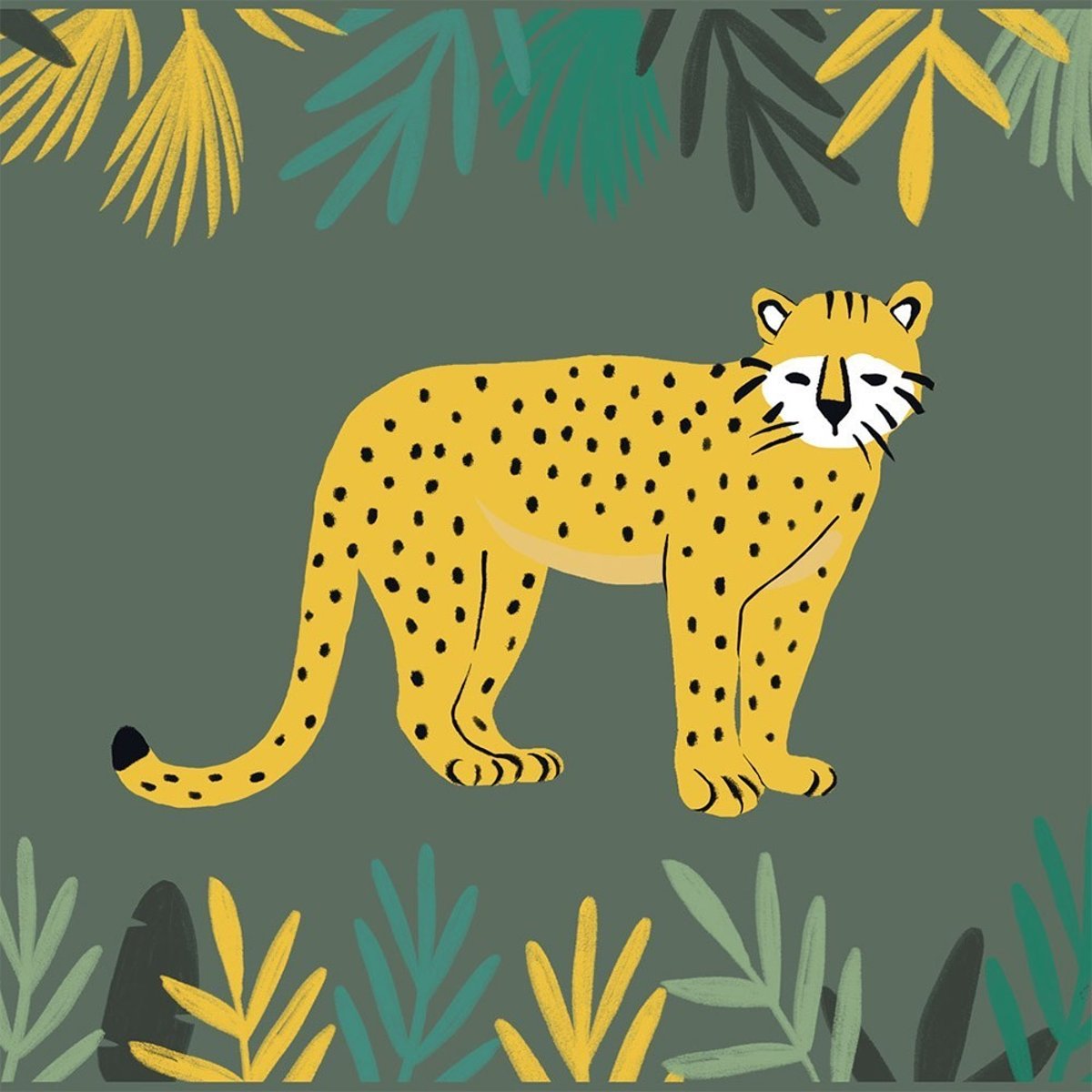 Tapis velours 45x75  Animaux and co vert, DECORATIE