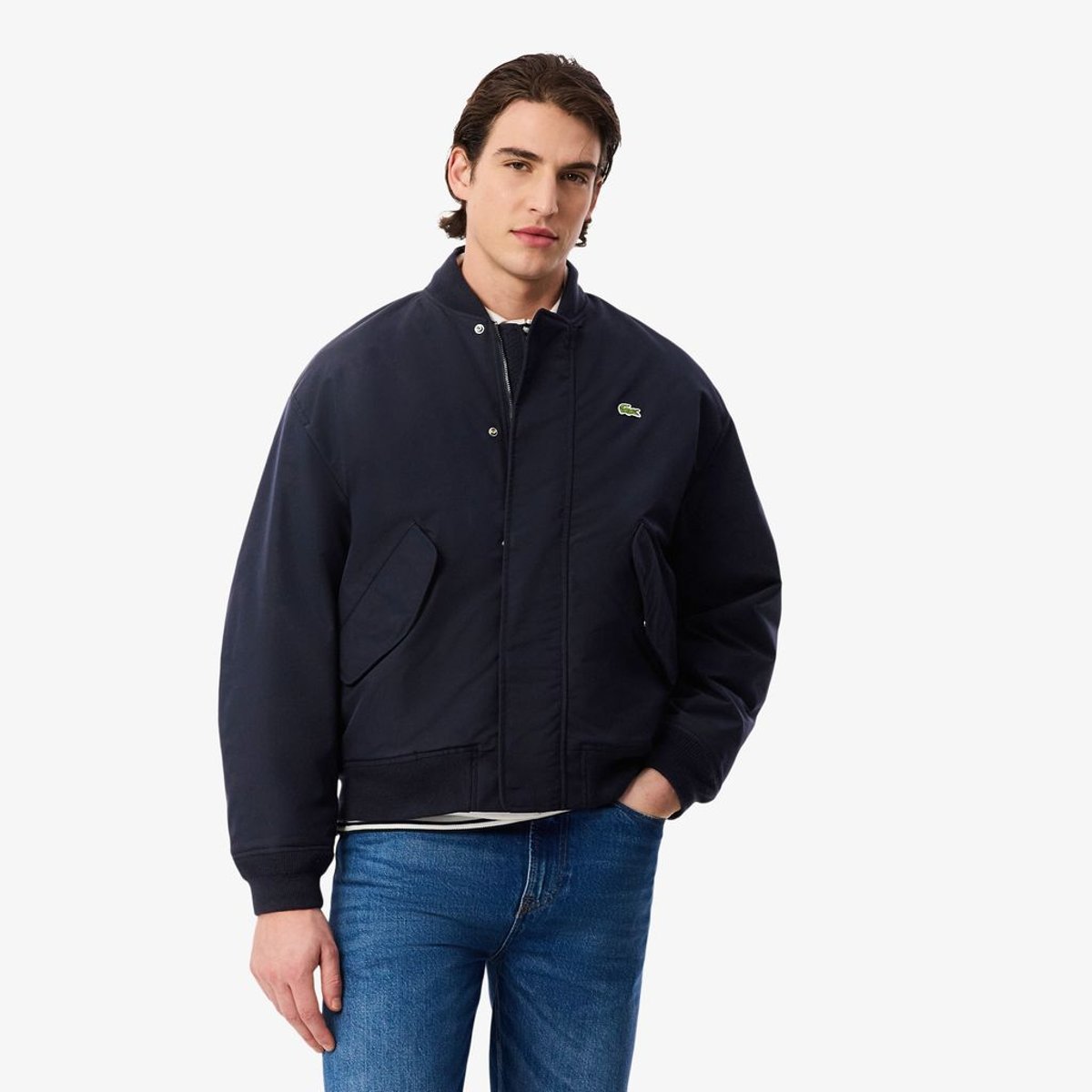 Bomber taffetas déperlant bleu-hde, LACOSTE