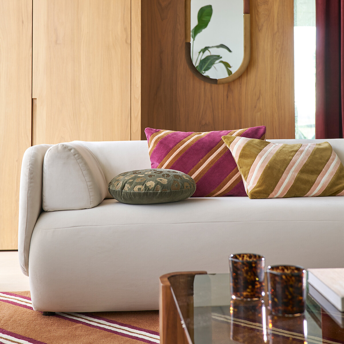 Housse de coussin 60 x 40 cm en velours, Siena bronze, LA REDOUTE INTERIEURS