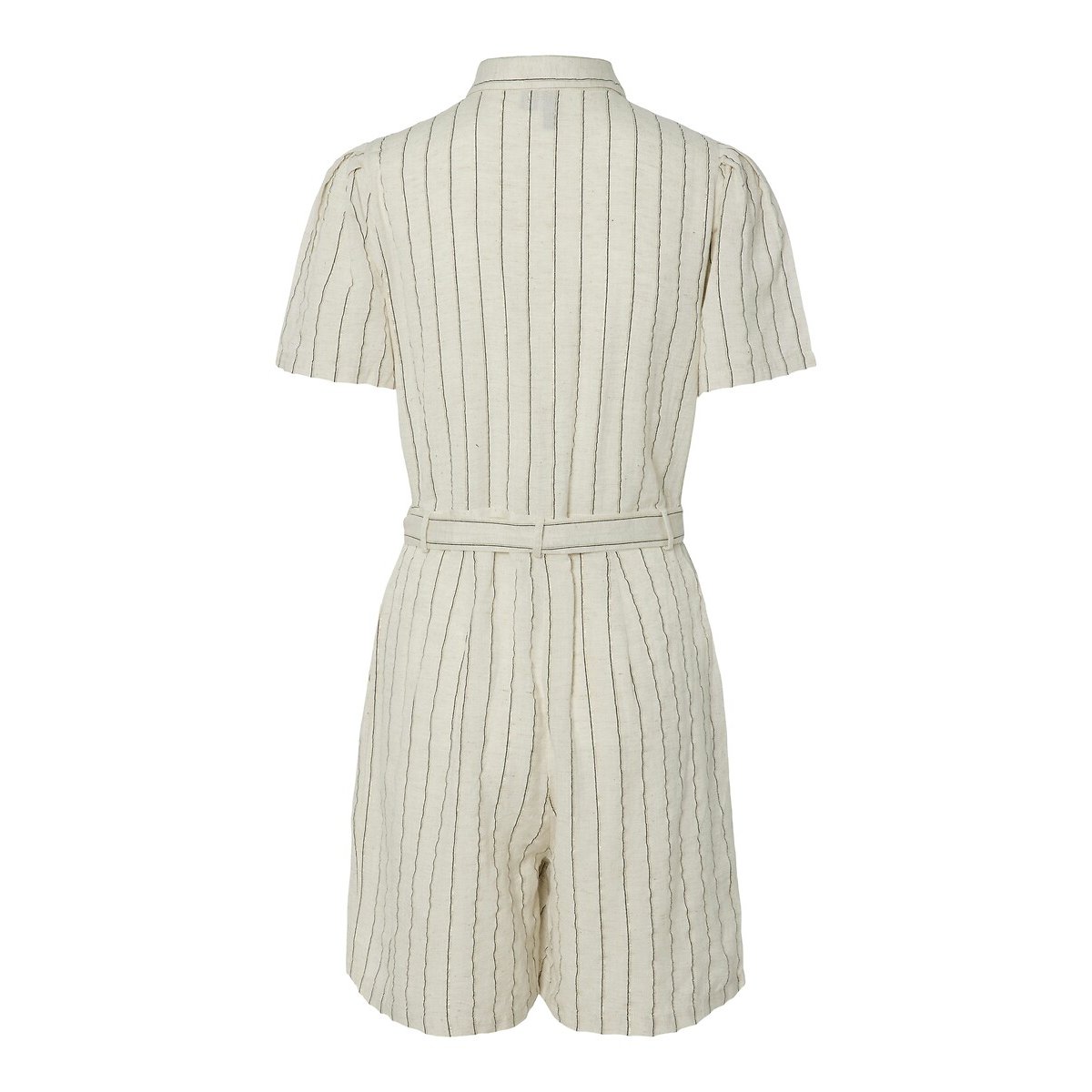 Belted Striped Jumpsuit ecru striped, PIECES