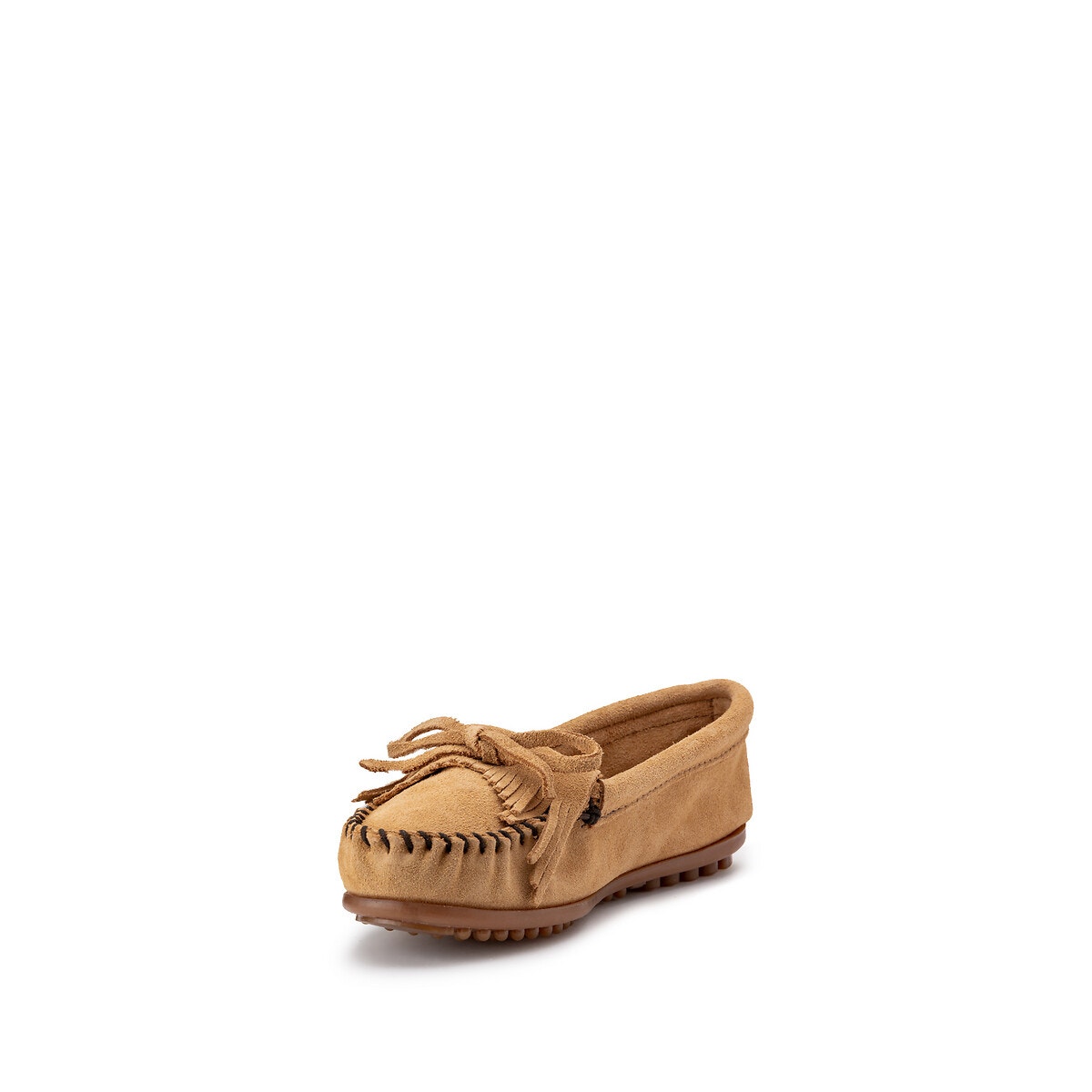 Derbies En Cuir Semelle Picot Classic Heritage taupe, MINNETONKA