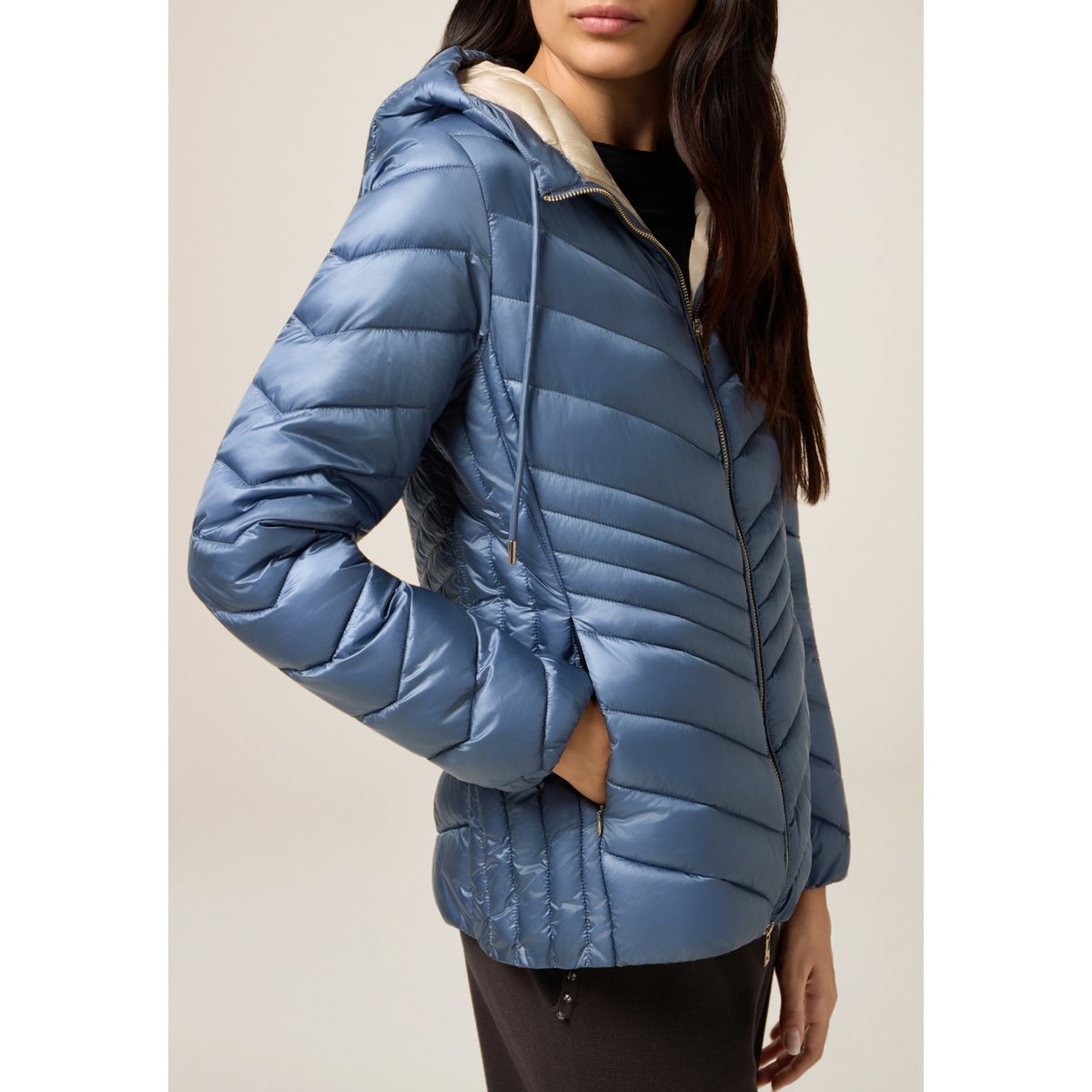 Veste matelassée légère à capuche light - blue, OLTRE
