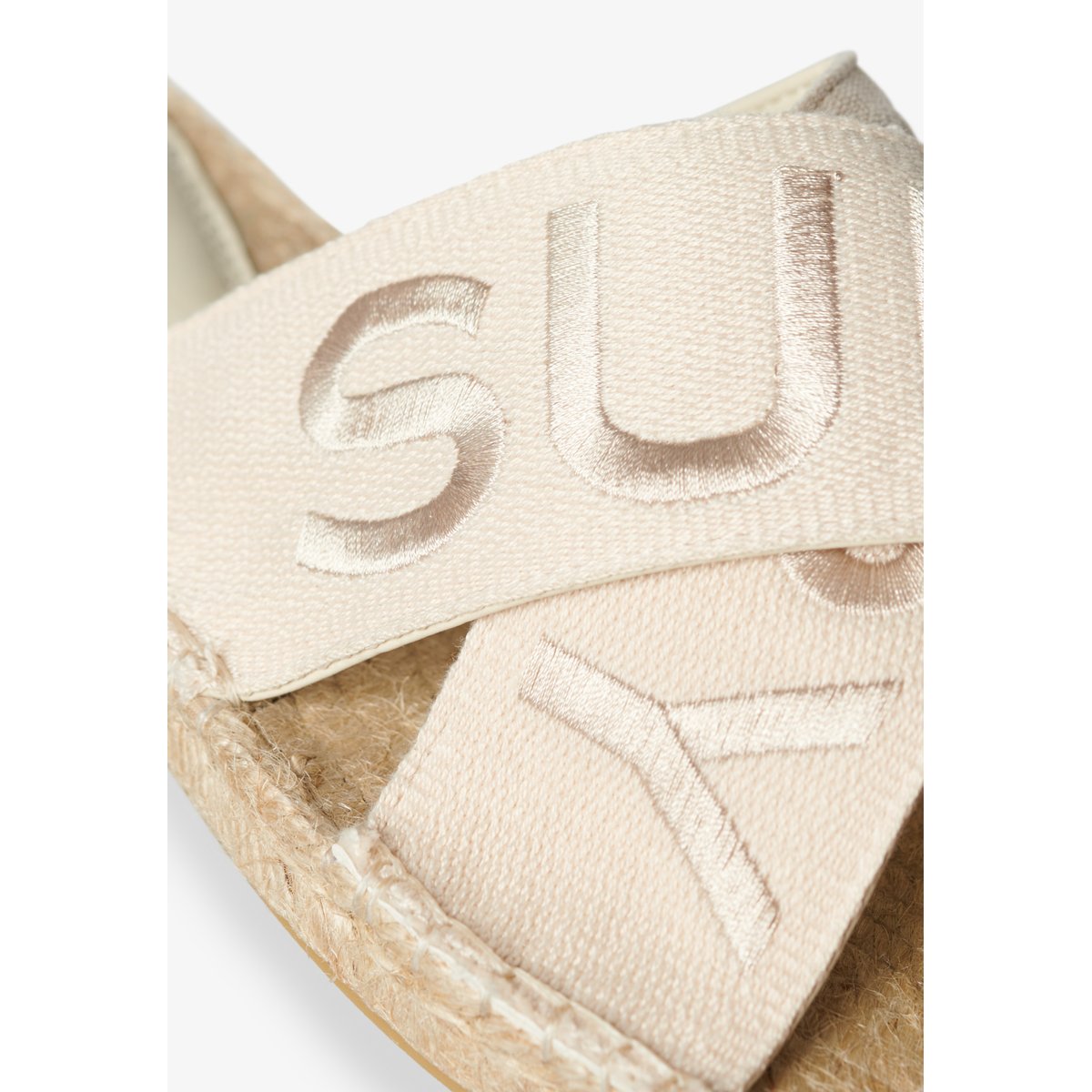 Mules type espadrilles à brides croisées naturel, SUPERDRY
