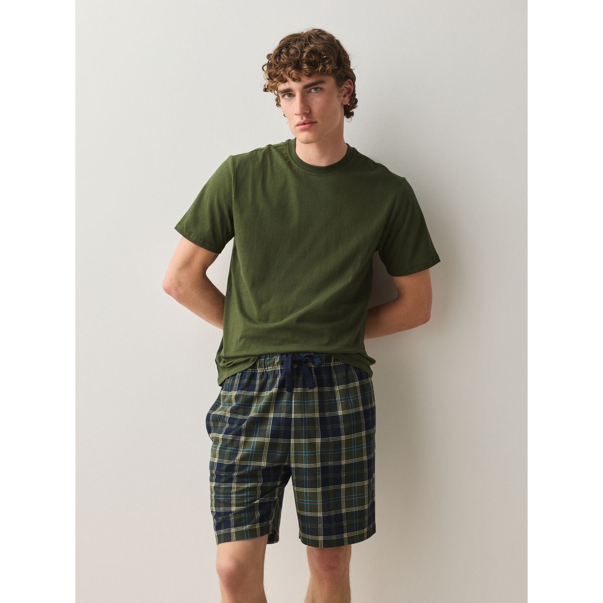 Pyjama confortable en jersey manches courtes vert, NEXT