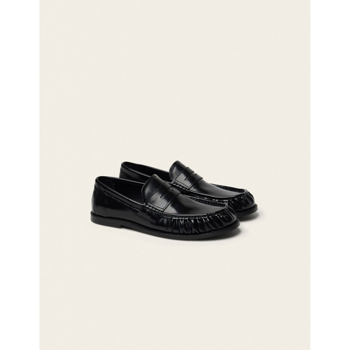 Mocassins OLIO cuir box noir, ODAJE