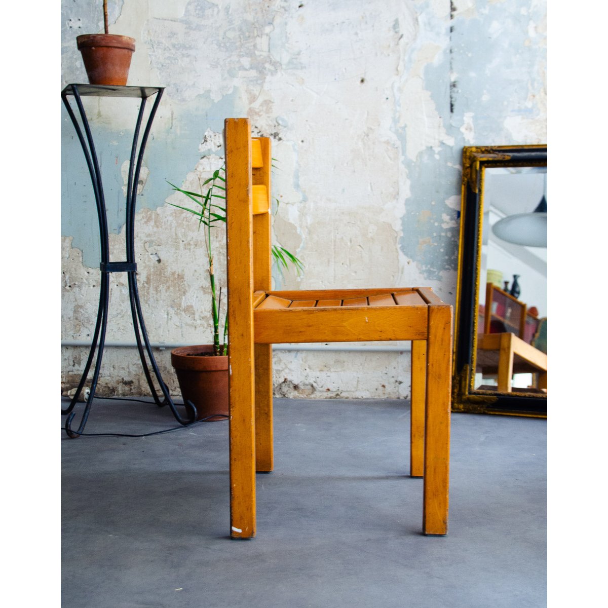 Chaise en bois clair minimaliste Alma N°1539 - Bon état bois clair, DEBONGOUT