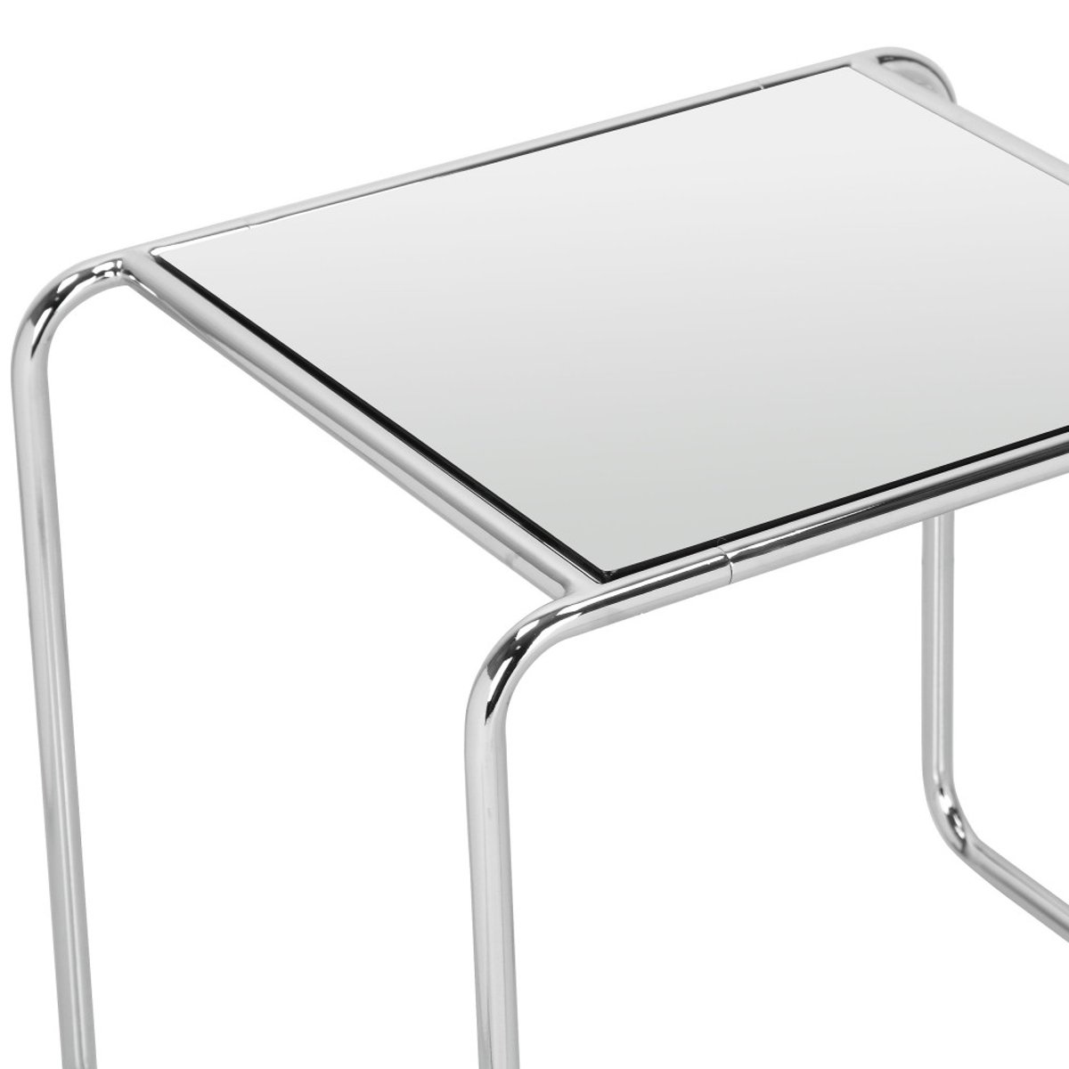 Table d'appoint en miroir pieds chrome- RIKA transparent, DRAWER