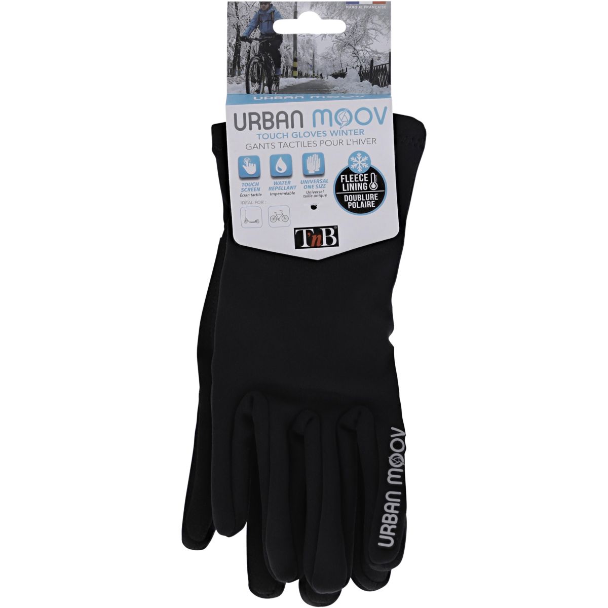 Gant tactiles hiver - noir noir, TNB