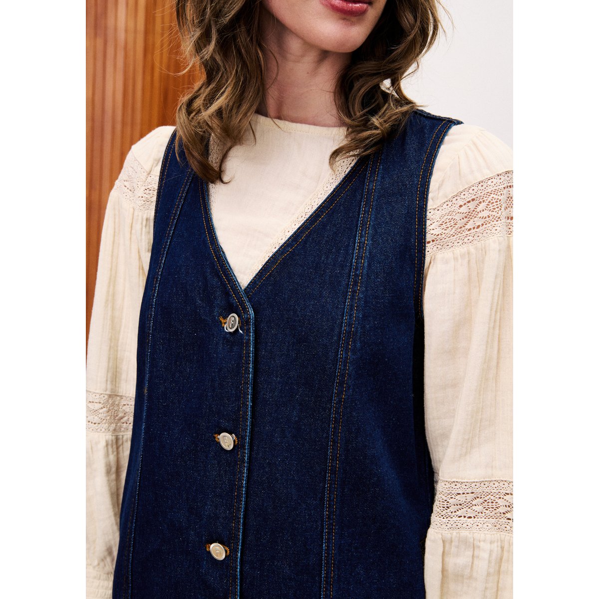 Robe en coton NALA bleu nuit, FRNCH