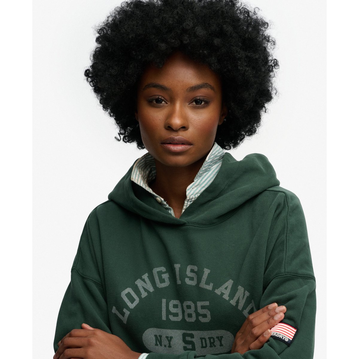 Sweat à capuche Athletic Essentials Décontracté vert émail, SUPERDRY