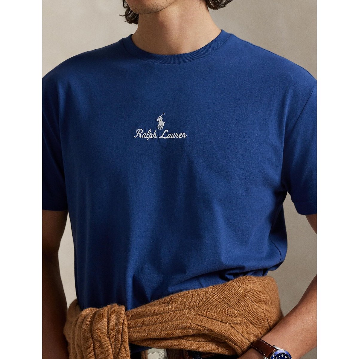 T-shirt Classic Fit à logo en jersey marine, POLO RALPH LAUREN