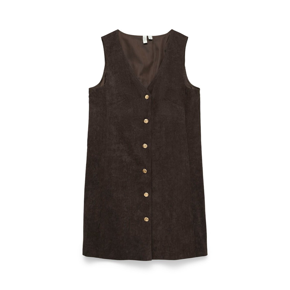 Robe en velours sans manches marron chocolat, VERO MODA