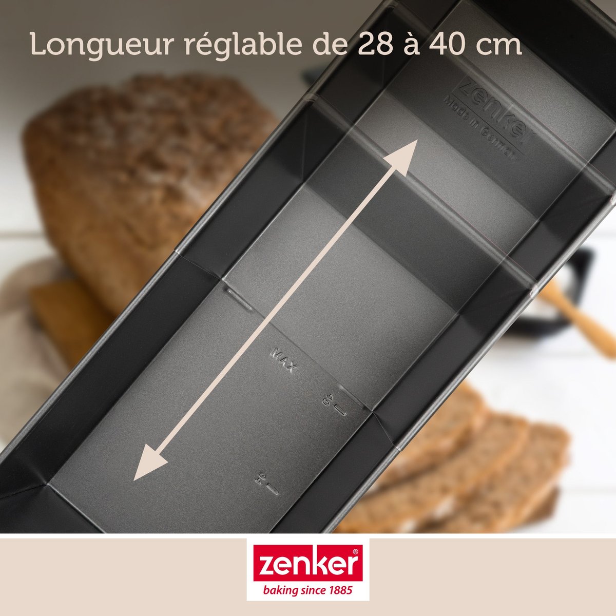 Moule à cake extensible BLACK METALLIC noir, ZENKER