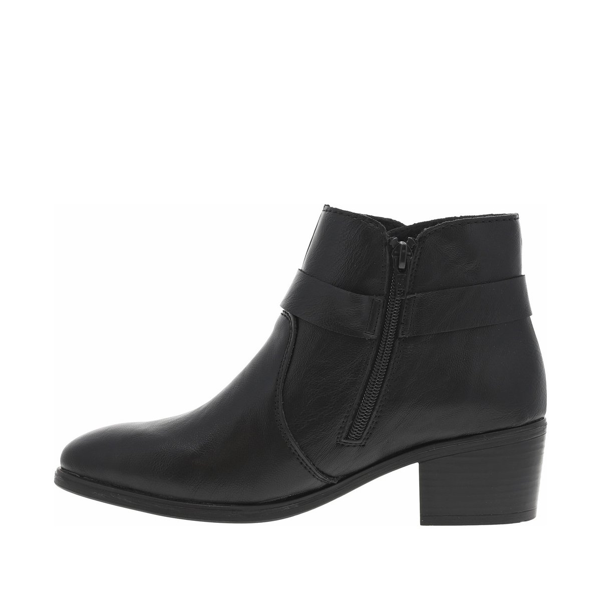 Boots à talon décroché moyen avec un zip côté interne noires, RIEKER