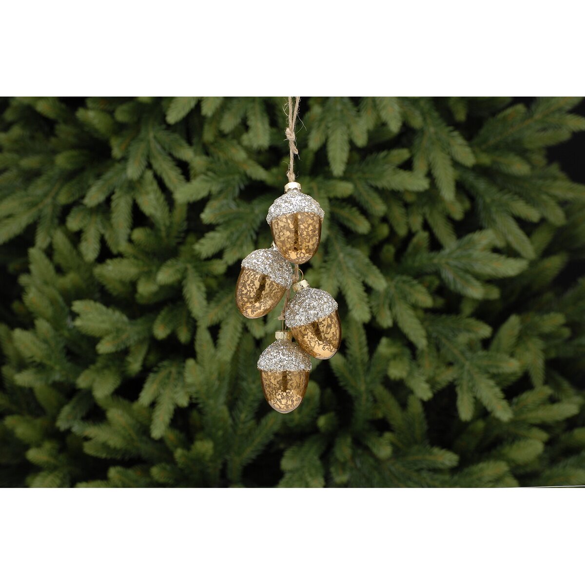 Set of 3 Woodland Accorn Baubles copper-coloured orange, SO'HOME