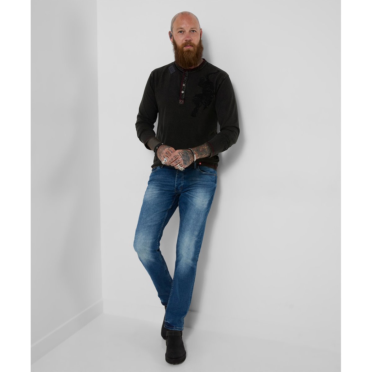Henley Brodé Tigre gris, JOE BROWNS