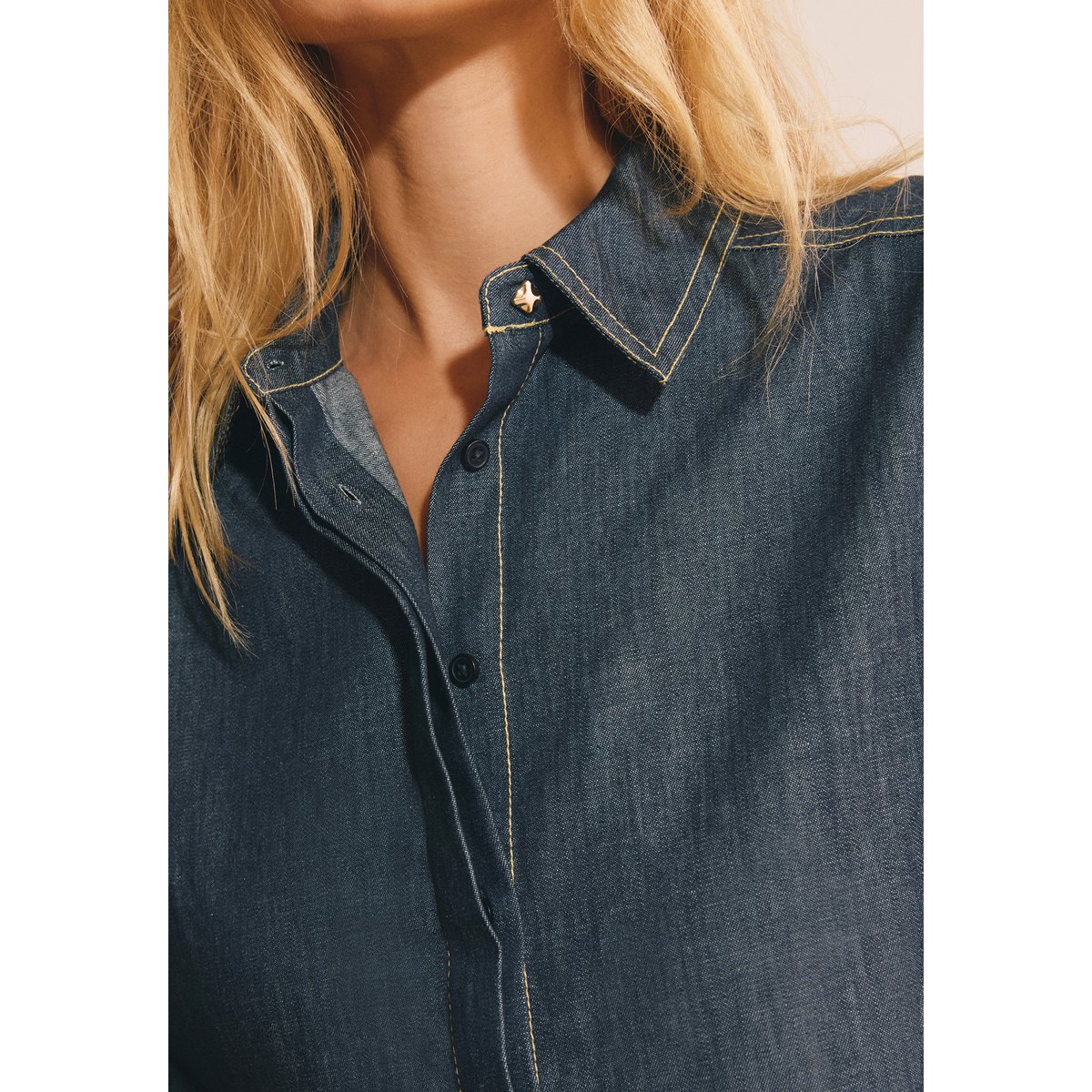 Chemise à manches longues en jean CLEMENCE jean denim, ETAM