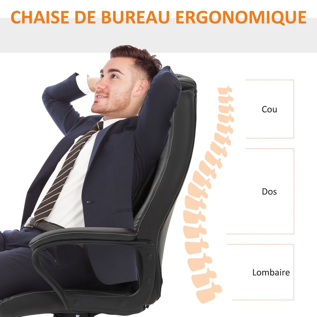 fauteuil de bureau avec fonction massage brun, HOMCOM
