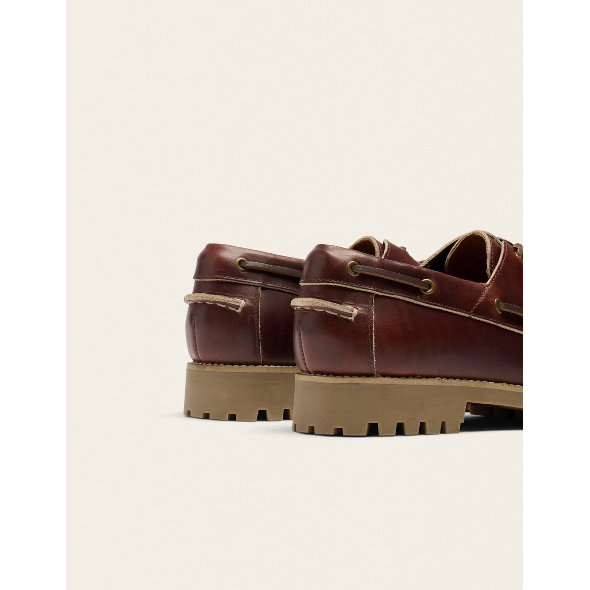 Chaussures Bateau TOM cuir marron foncé, ODAJE