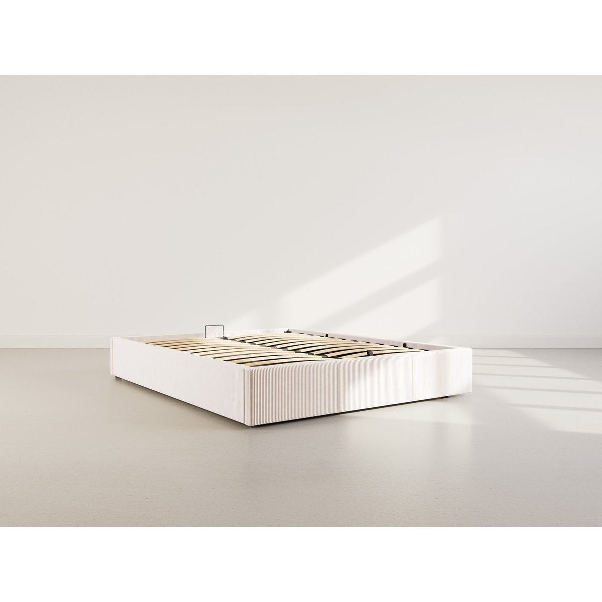 Lit coffre en velours, ISA beige, BEST MOBILIER