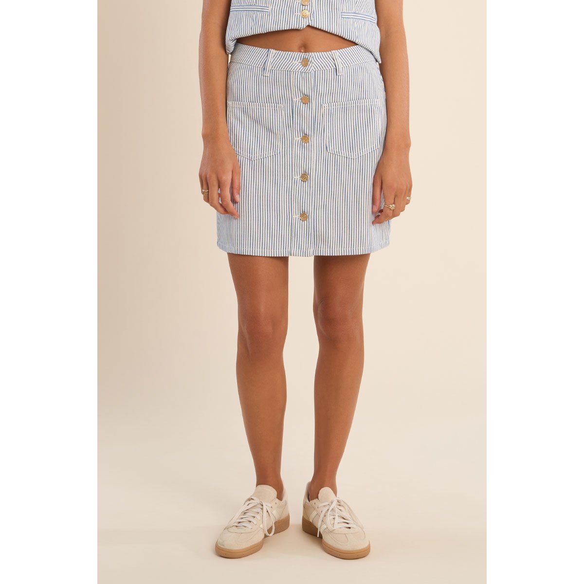 Mini-jupe droite light blue, MOLLY BRACKEN