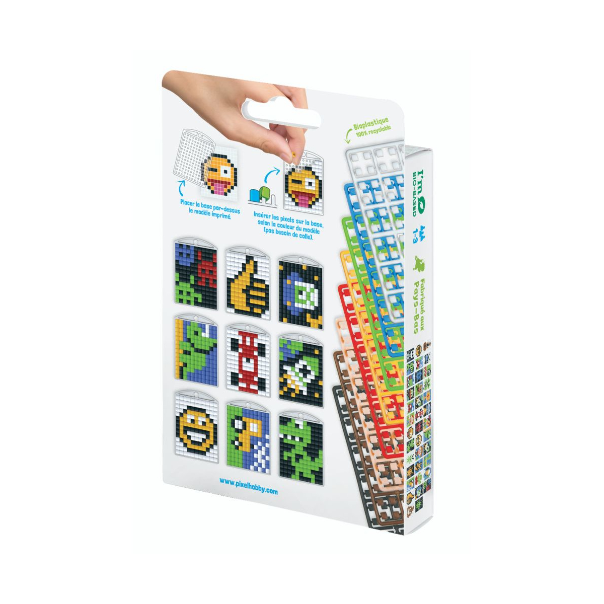 PIXEL Kit créatif 3 porte-clés + livret 38 modèles - Fun couleur unique, OZ INTERNATIONAL
