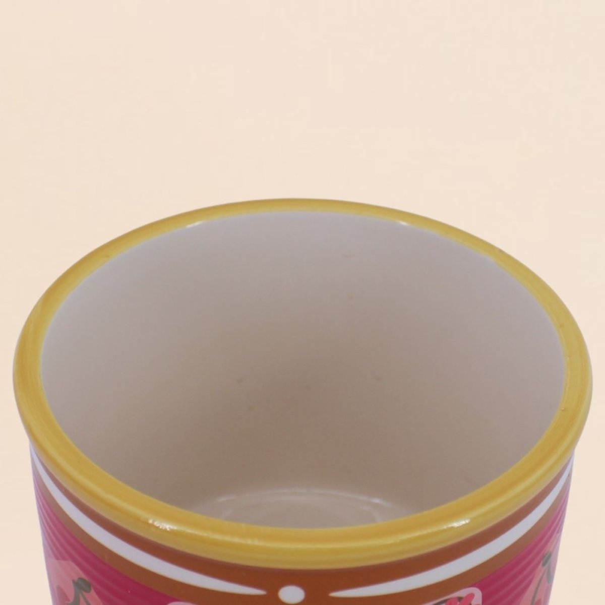 Cache-pot fruits en céramique liseret 11x13cm rose, HASHTAG DECO