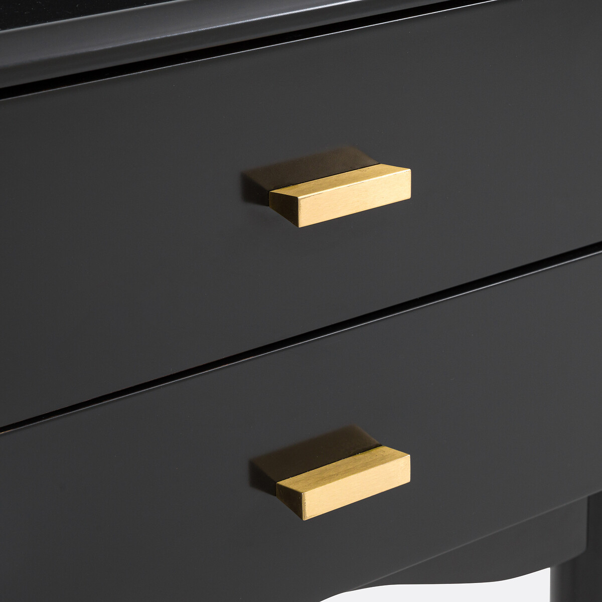 Novani 2-Drawer Birch Bedside Table black, LA REDOUTE INTERIEURS