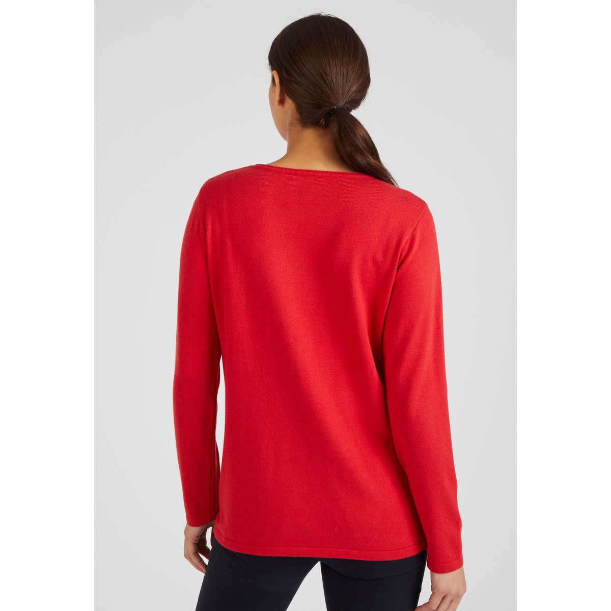 Pull à rivets fantaisie rouge, DAMART