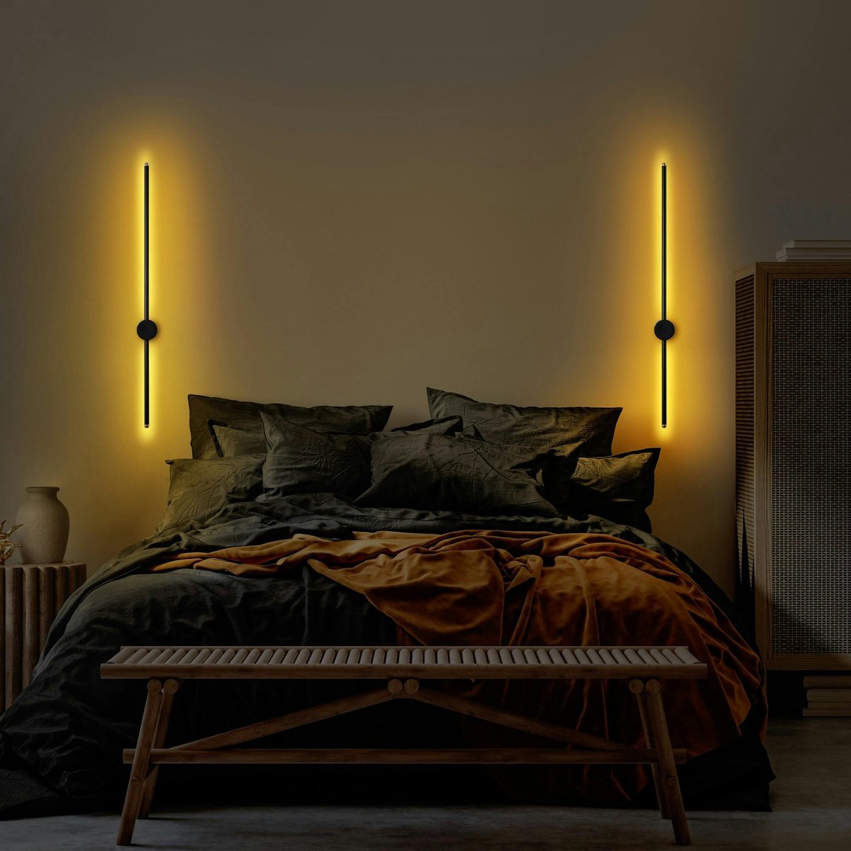 Applique murale 1 barre LED VIESTE noir, PIER IMPORT