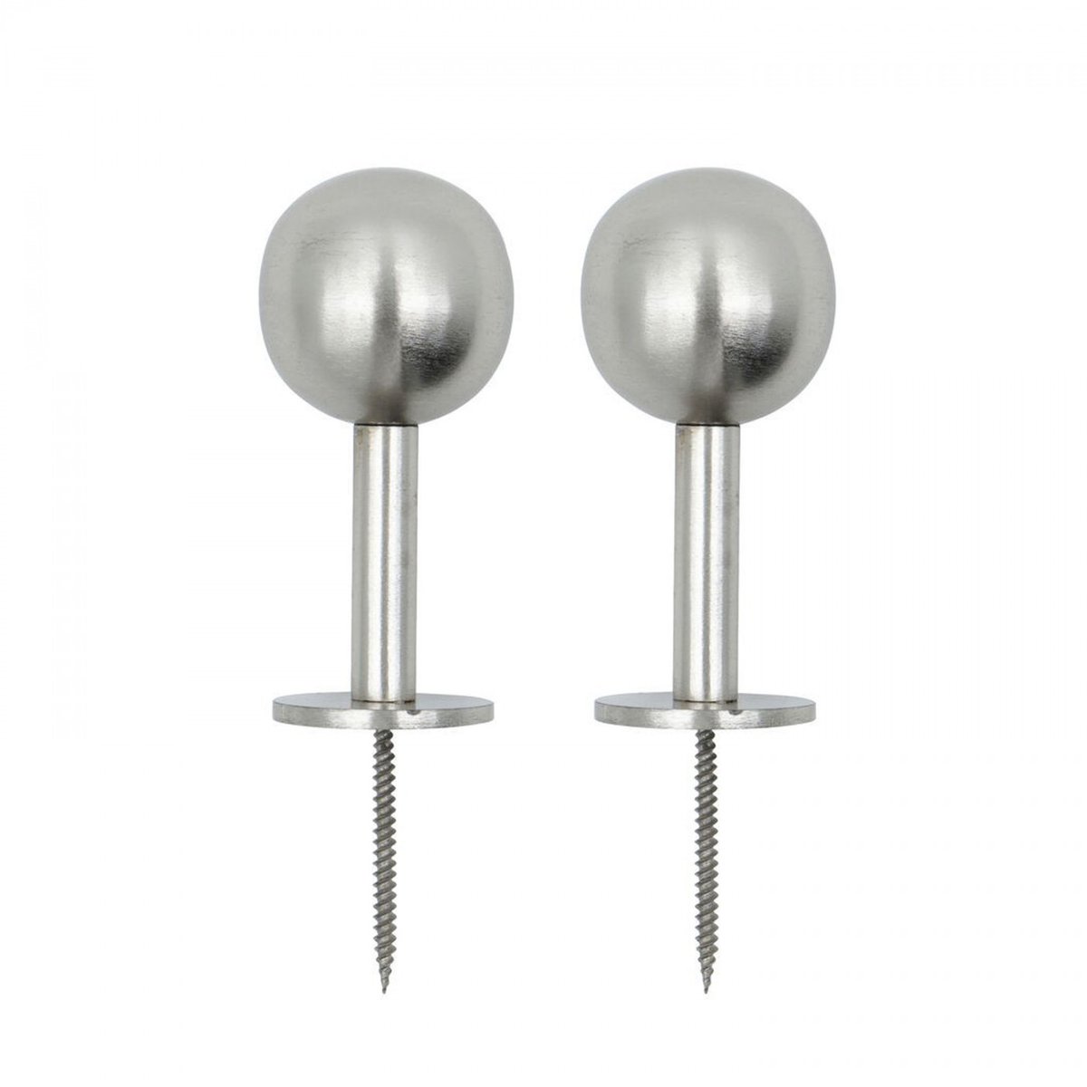 Lot de 2 patères en acier Ball dia 4 cm argent, HOUSE DOCTOR