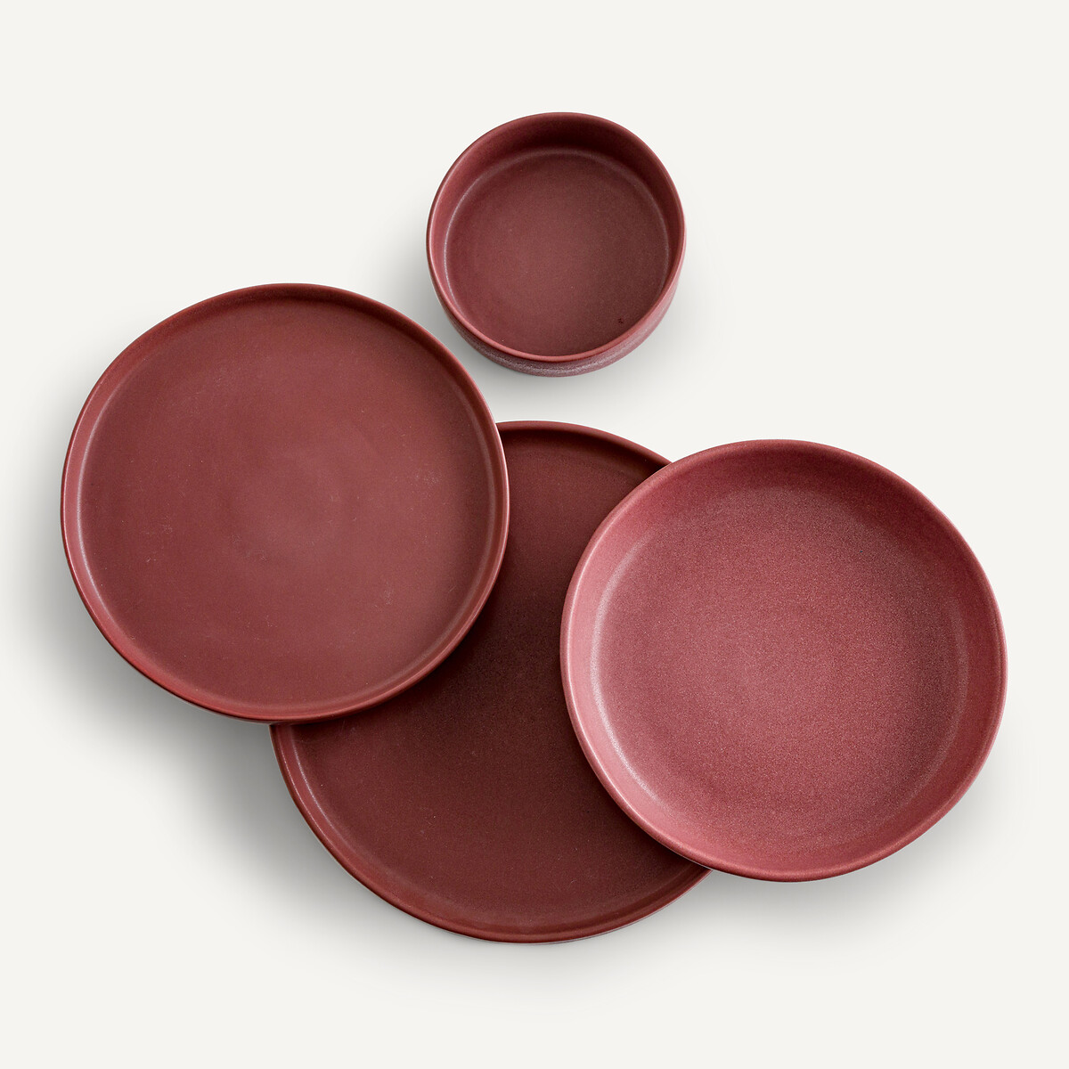 Lot de 4 petits bols en grès, Gandra rose grenat, AM.PM