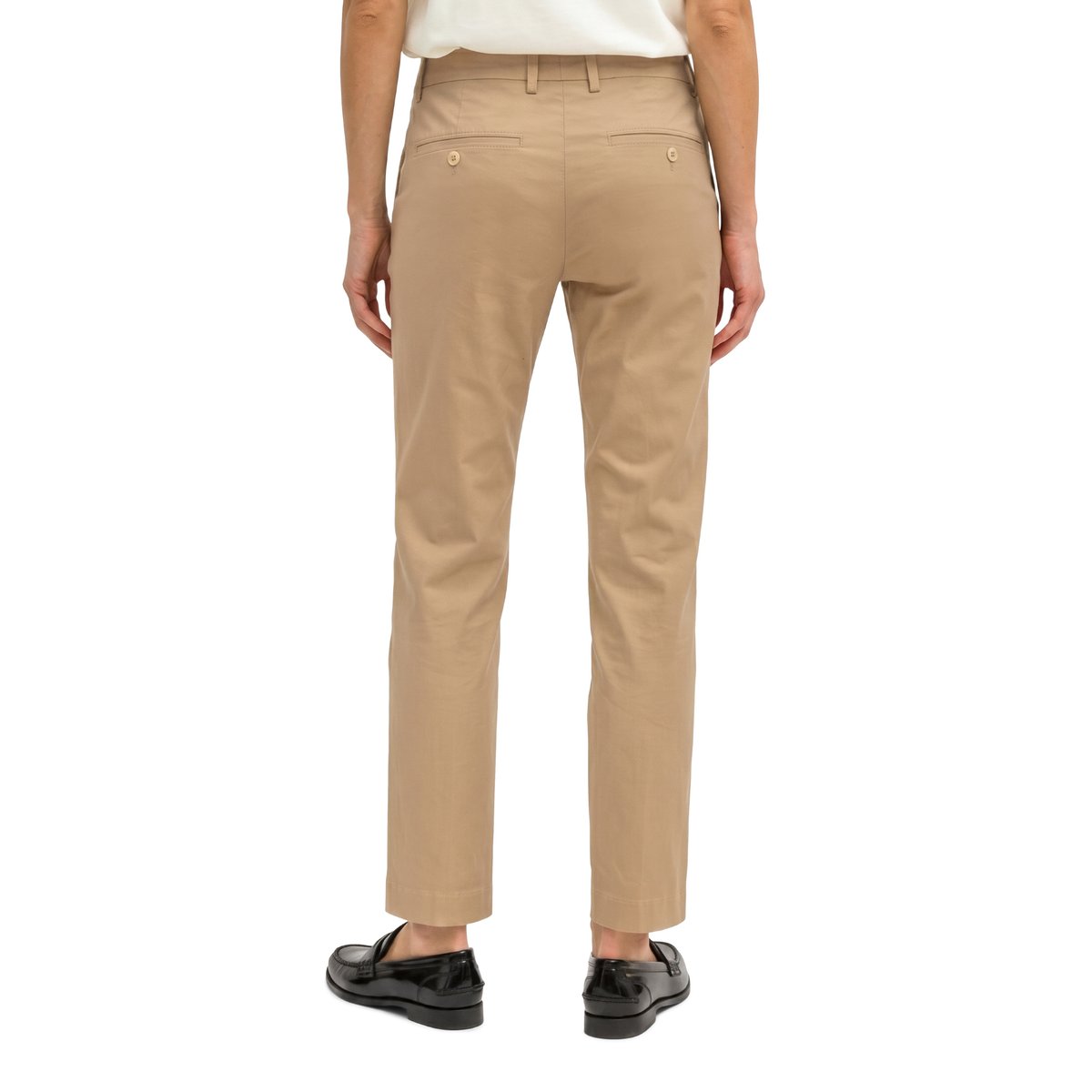 Pantalon modèle Torne Tailored en sergé de coton élastique marron, MARC O'POLO